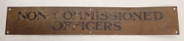 Non Commisioned Officers Brass Sign