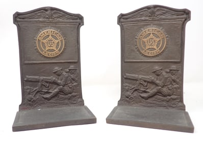 Bronze American Legion WWI Bookends