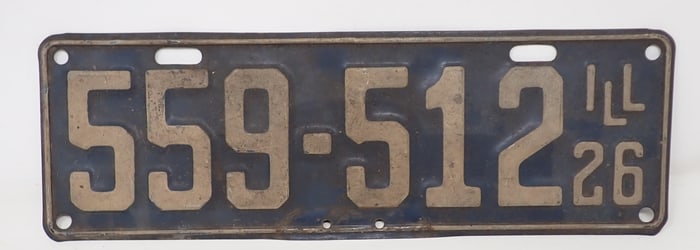 1926 Illinois License Plate