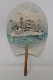 1898 Battleship Maine Advertising Hand Fan