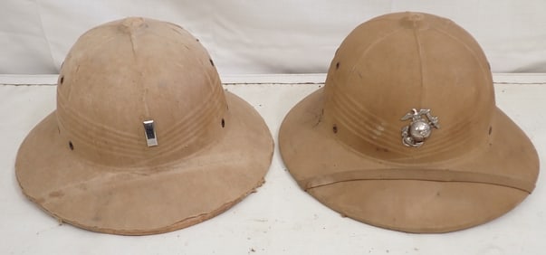 2 USMC Hats - Marine Sun Helmets