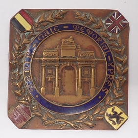 Enameled Brass Badge