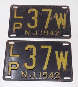 1942 NJ License Plates