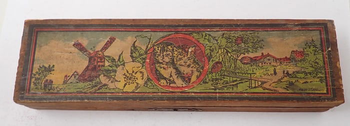 Pencil Box w/ Cats & Windmill