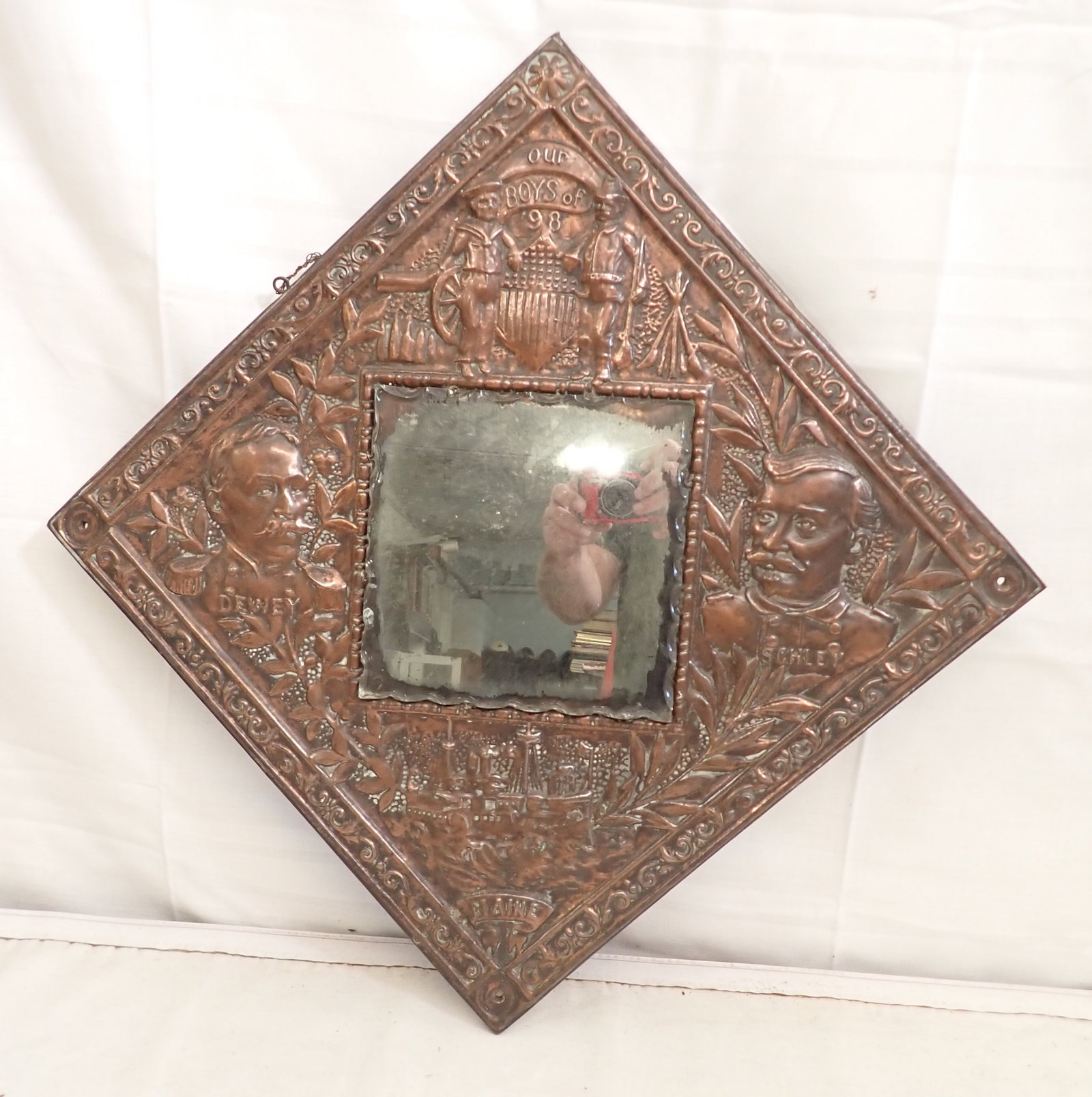 Maine Battleship Mirror w/ Copper Finish (1 of 6)