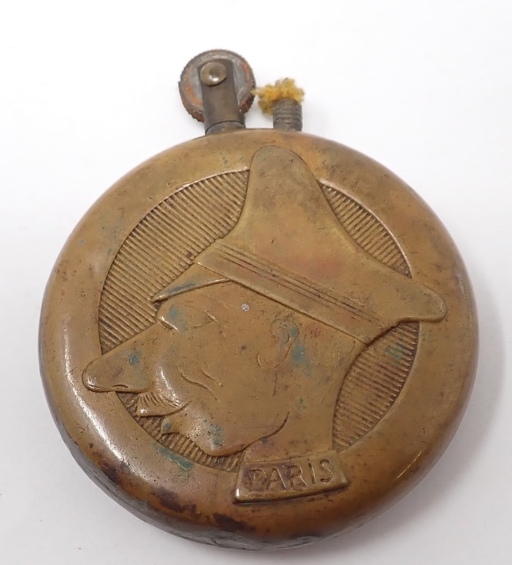 French Verdun Copper Lighter WWI Lighter: Apprx 2 3/8" in diameter