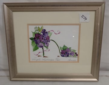 L. Brownlee Purple Hydrangea Watercolor
