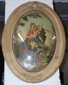 Religious Print in Patriotic Frame