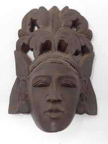 Indonesia Carved Face Wall Plaque