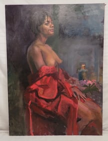 John Reilly Black Nude Portrait Painting