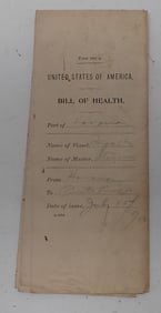 1900 Cuba Port Bill of Health Certificate