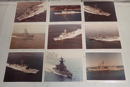 9 Battleship Photographs 1 Signed