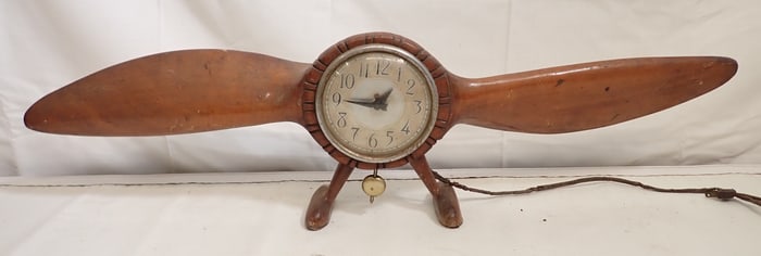 Howard Wooden Airplane Propellar Clock