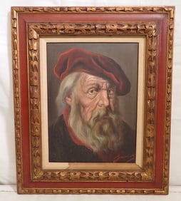 Signed Portrait Oil Painting