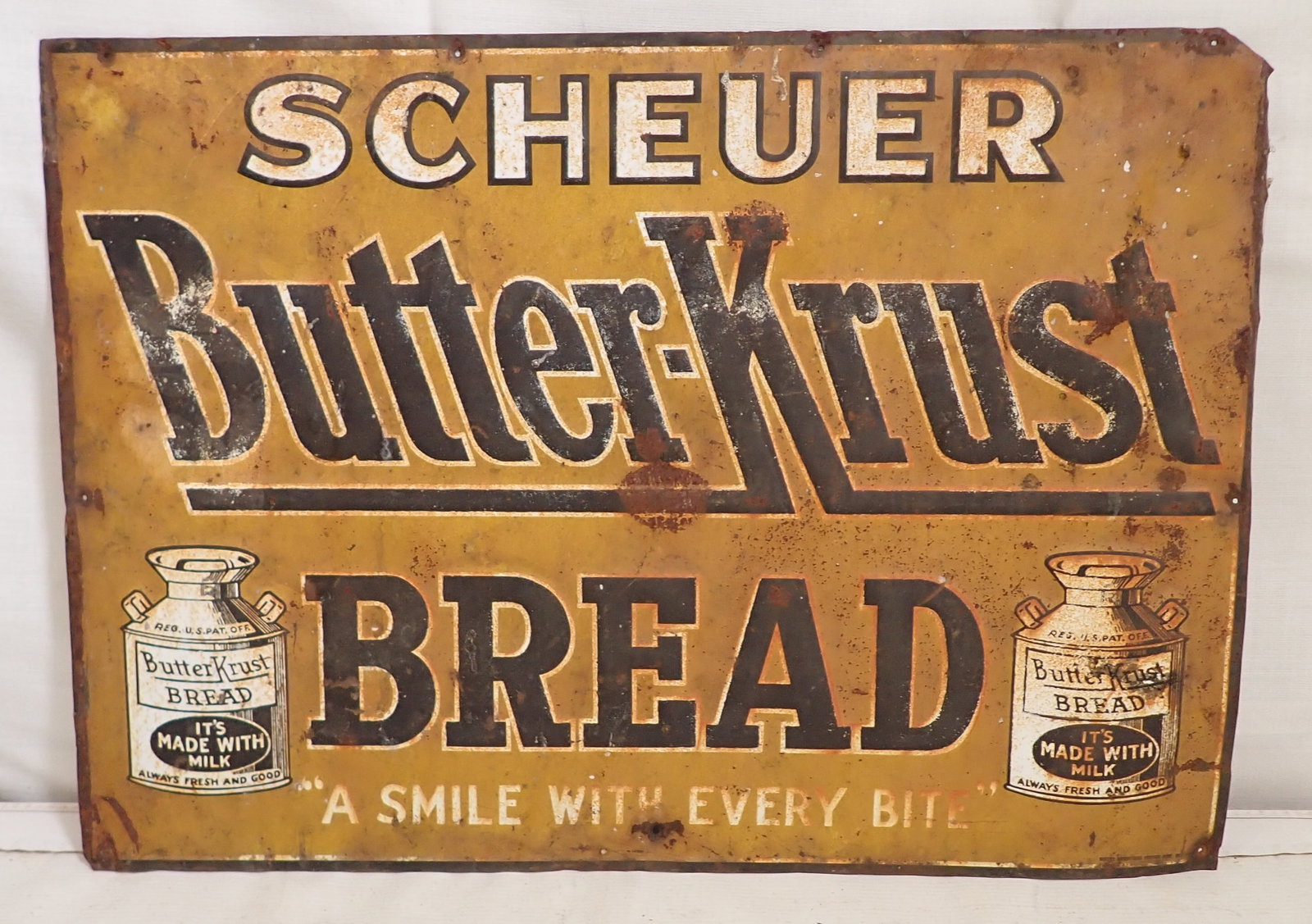 Scheuer Butter Krust Bread Tin Sign (1 of 5)