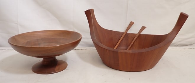 Wooden Compote Dansk Danish Salad Bowl