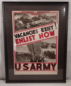 U.S. Army Vacancies Exist Enlisting Poster