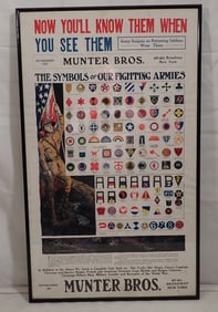 Munter Bros. Military Insignia Poster