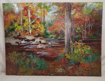 John Reilly Autumn Leaves Oil Painting