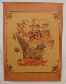 1969 David Schiller Sparta Graphics Calendar Poster