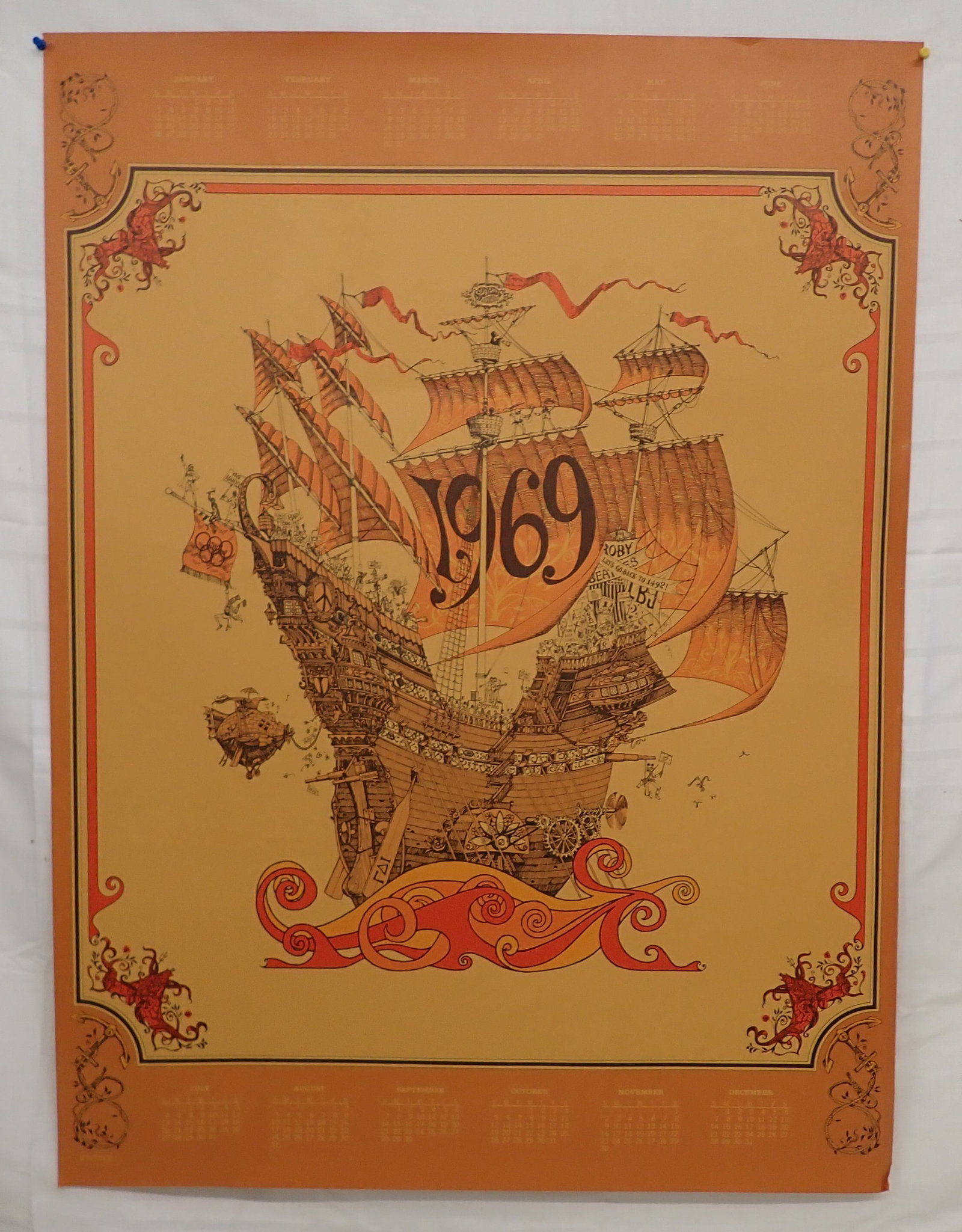 1969 David Schiller Sparta Graphics Calendar Poster (1 of 8)