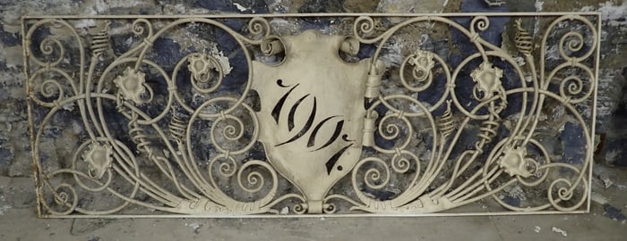 1907 Wrought Iron Window or Garden Panel