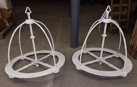 Pair of Designer / Craftsman Steel Chandeliers