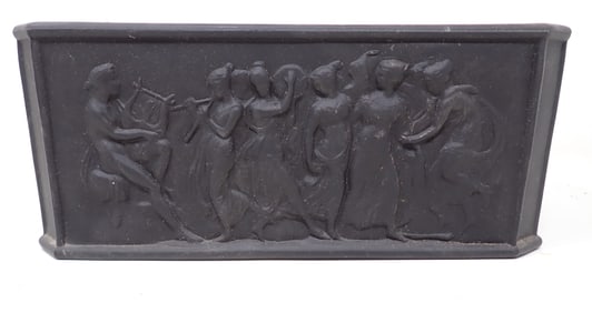 Black Glass Planter w/ Musicians & Dancers