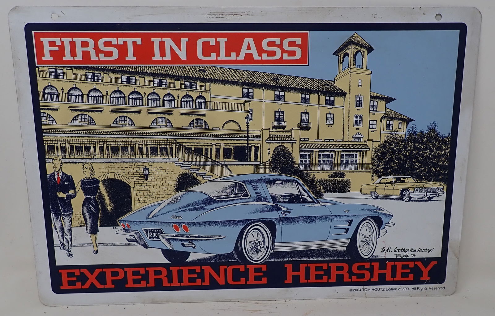 2004 Tom Houtz Hershey Corvette Tin Sign (1 of 2)