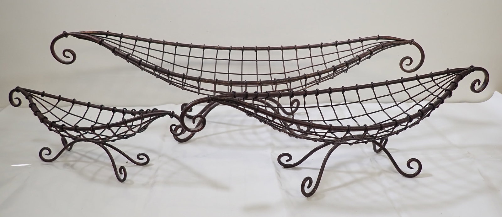 3 Decorator Baskets: Largest is approx 10" x 39" x 11" tall. No in house shipping !