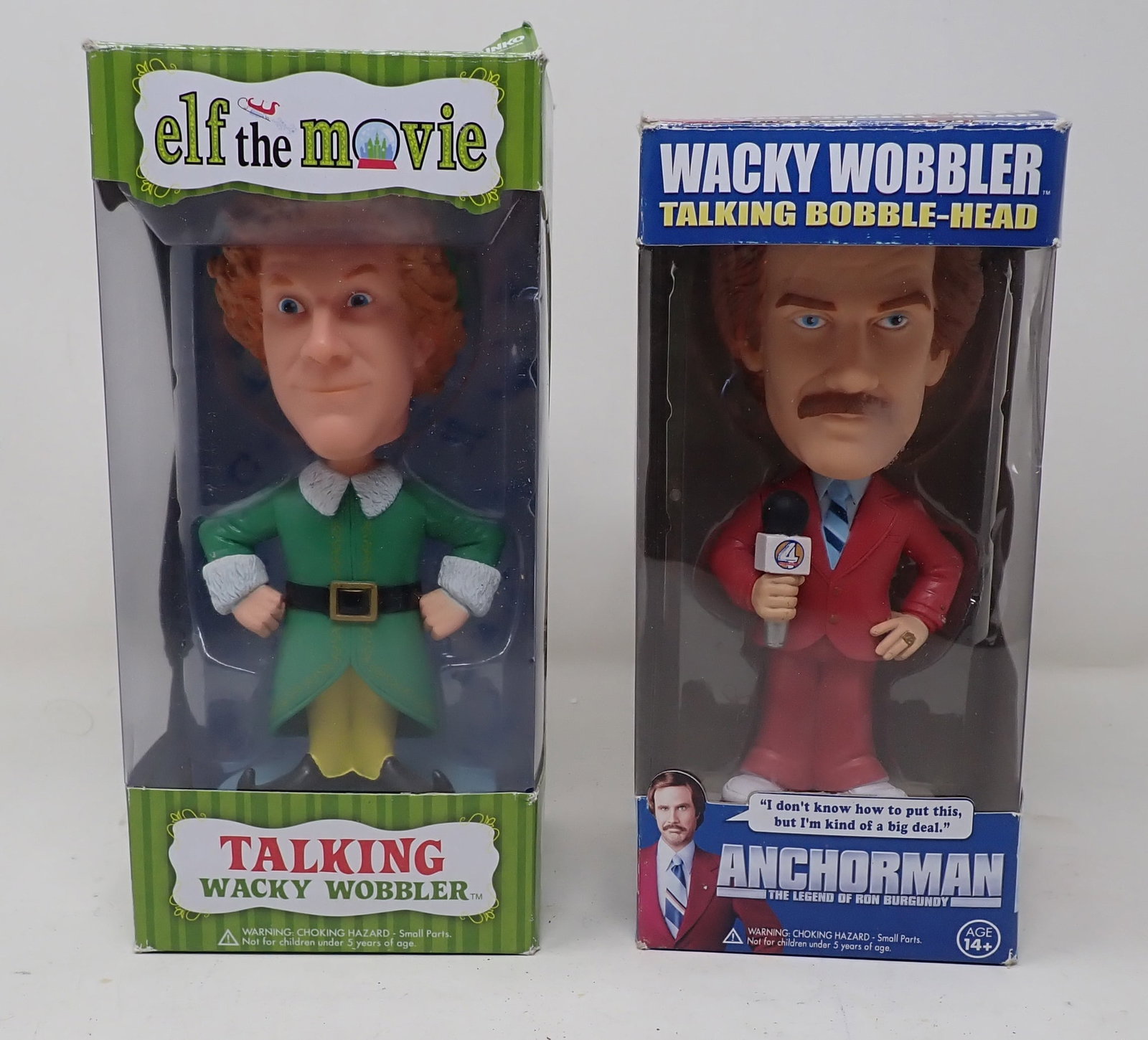 Funko Elf & Anchorman Bobble Heads: In original boxes