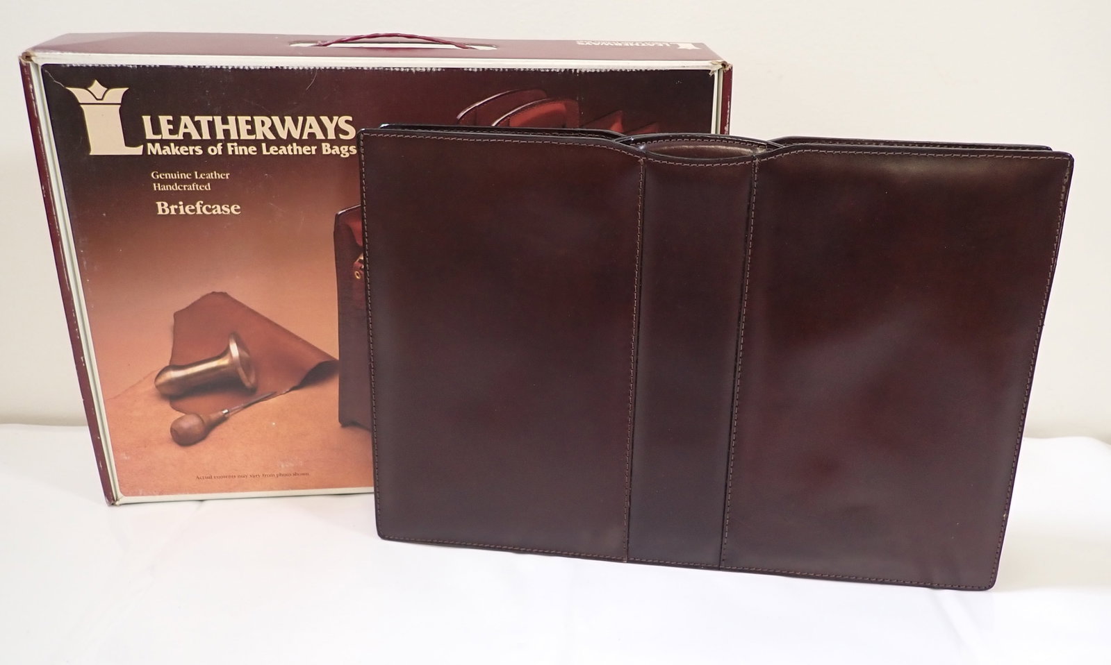 Leatherways 868 Briefcase: Cowhide briefcase with original box