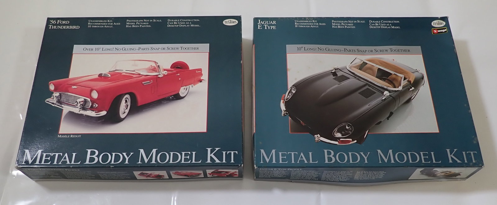 Testors Ford Thunderbird E Type Jaguar Metal Body Kits: Metal body kits - We do not guarantee they are complete. Sold as pictured.