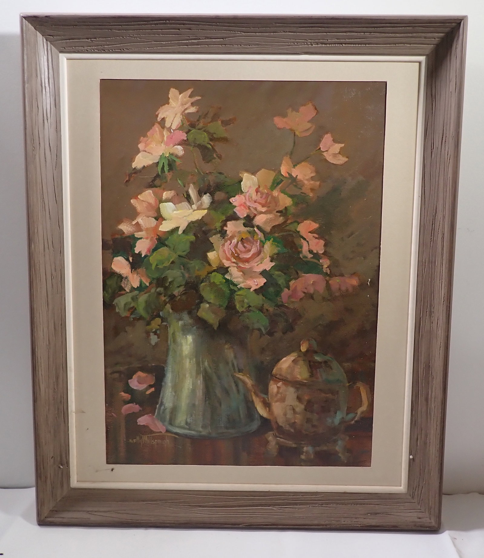 Sally Millspaugh Still Life Oil on Board Painting: Apprx 28 1/2" x 34 1/2"