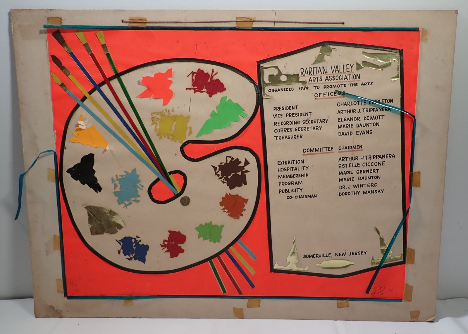1964 Art Trippanera Raritan Valley Arts Display: Apprx 22 1/4" x 30"