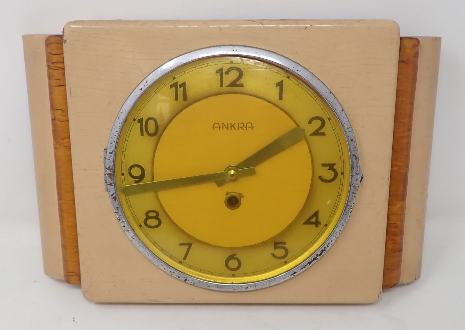Vintage Ankra Wall Clock: Approx 12" x 8 1/4" tall