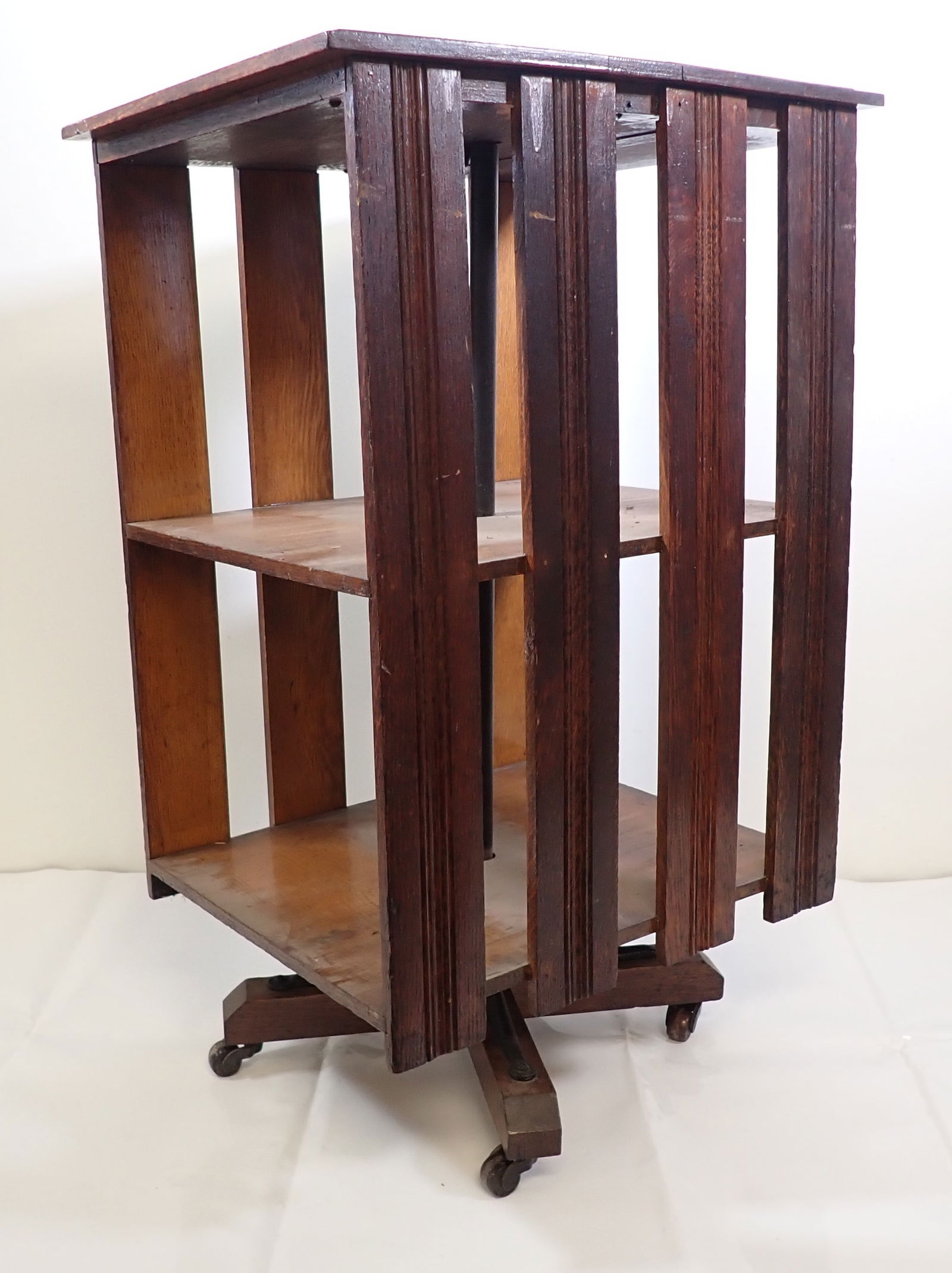 Danner Oak Revolving Bookcase Rack (1 of 8)