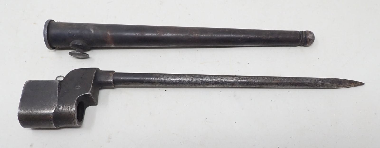 Spike Bayonet & Scabbard: Approx 10" long