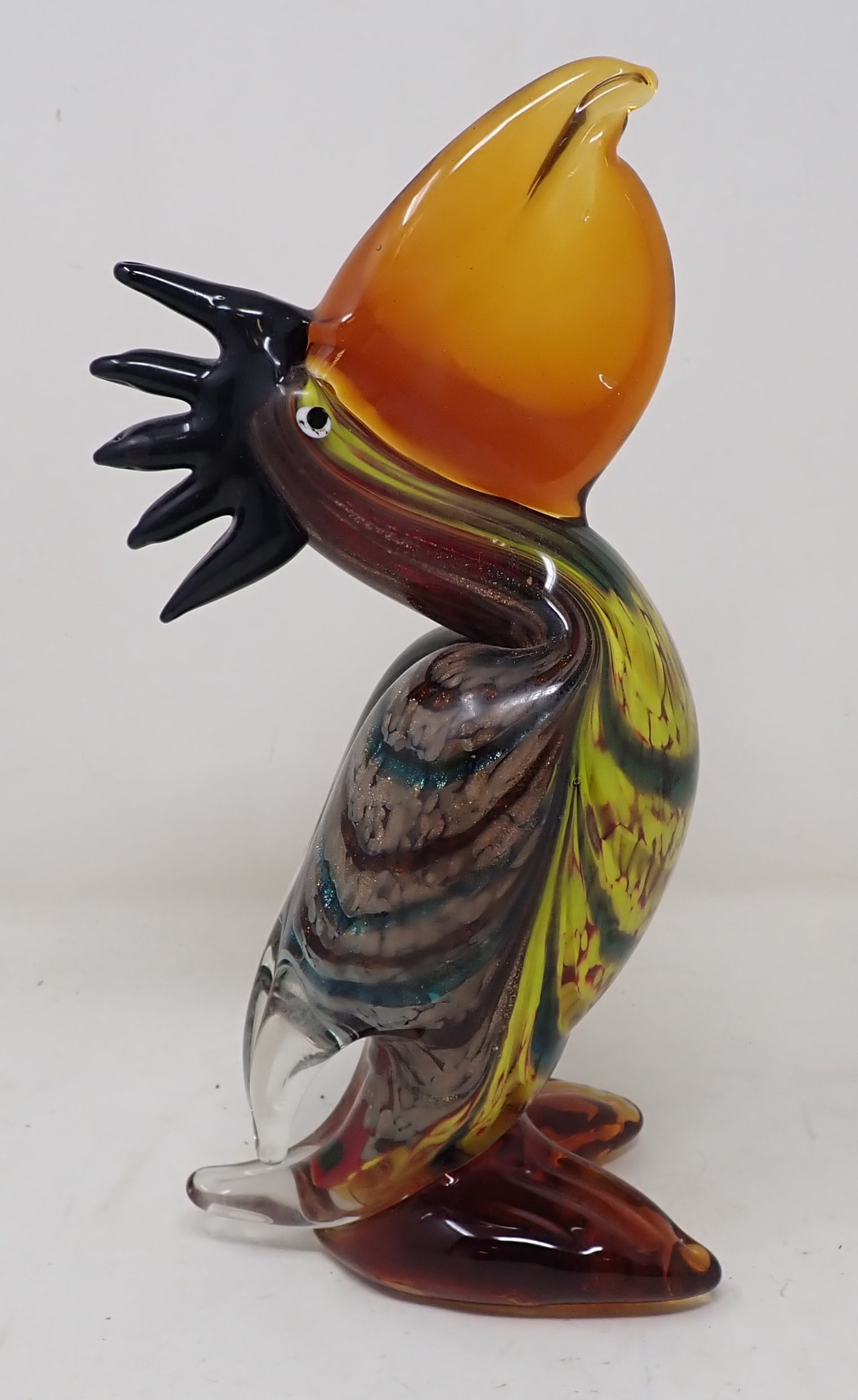 Murano Glass Bird: Approx 10 3/4" tall