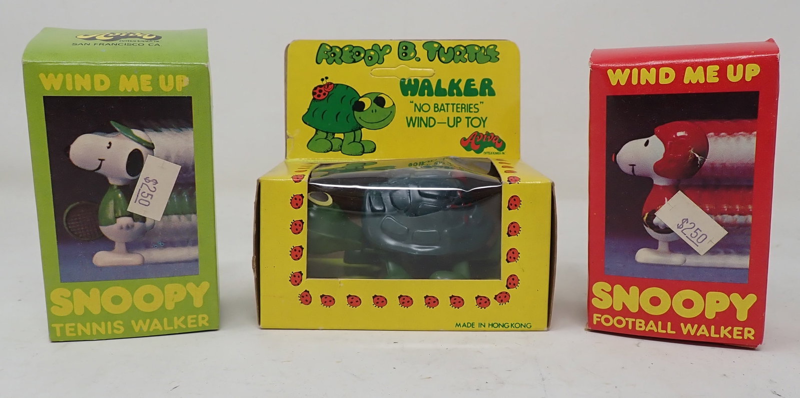 Aviva Snoopy & Freddy B Turtle Walkers: In original boxes