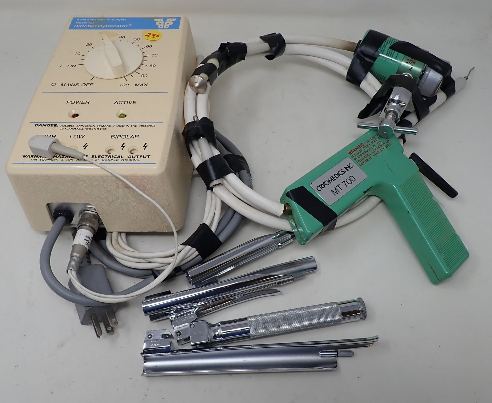 Birtcher Hyfrecator Laringscope & Crygun: Getting all pictured