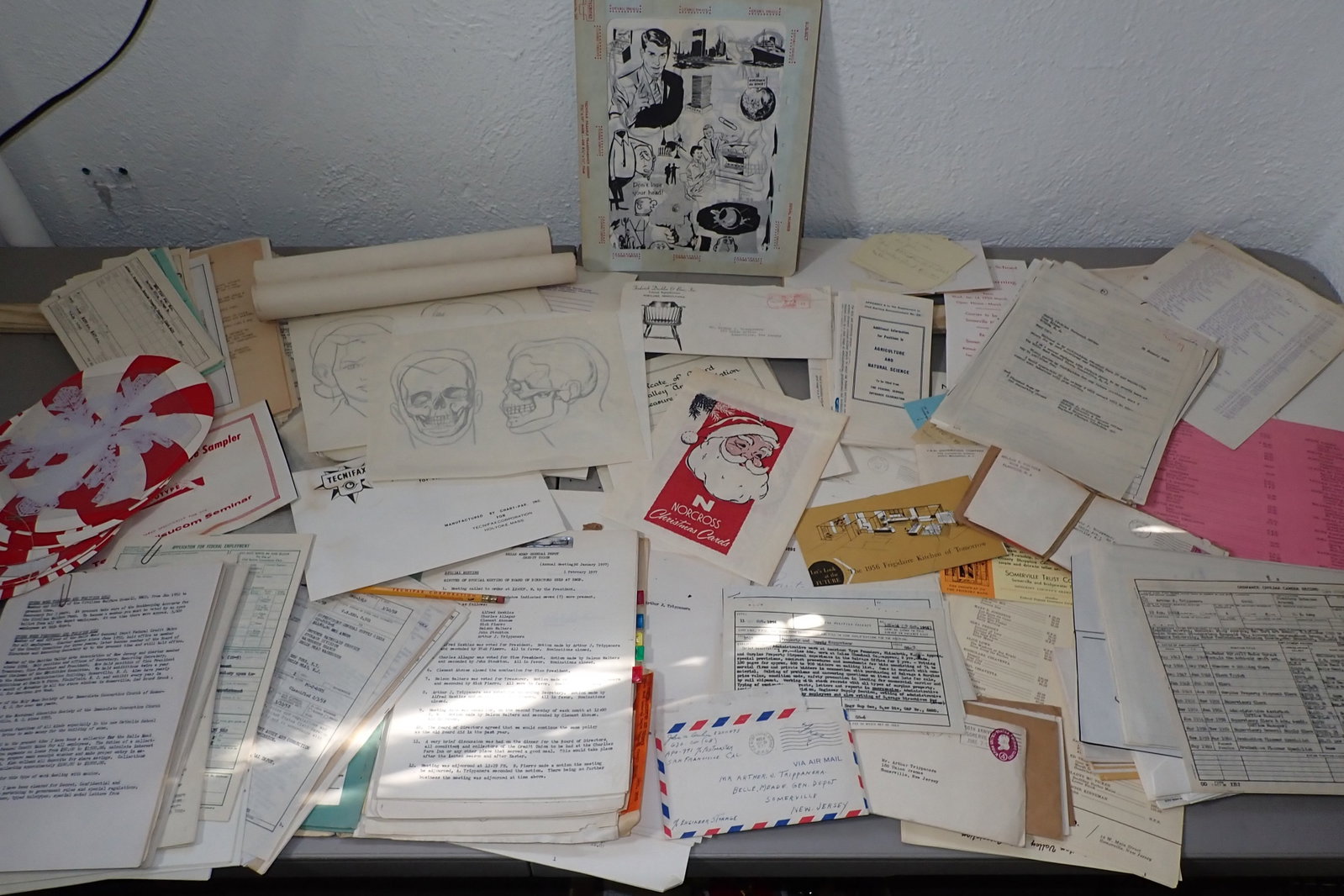 Table Contents of Misc Ephemera: Getting all on table.