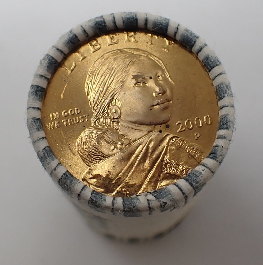 2000 Sacagawea Dollar Coins Bank Roll (1 of 3)