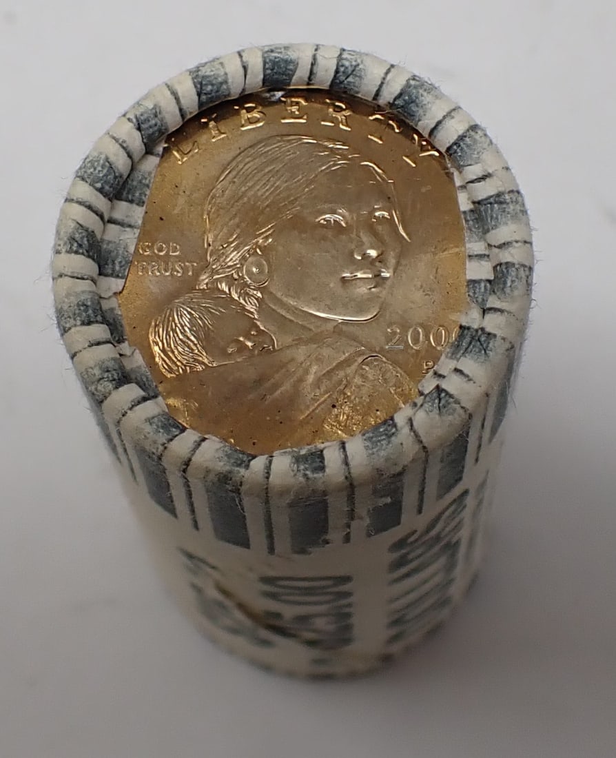 Bank Roll of 2000 Sacagawea Dollars (1 of 3)