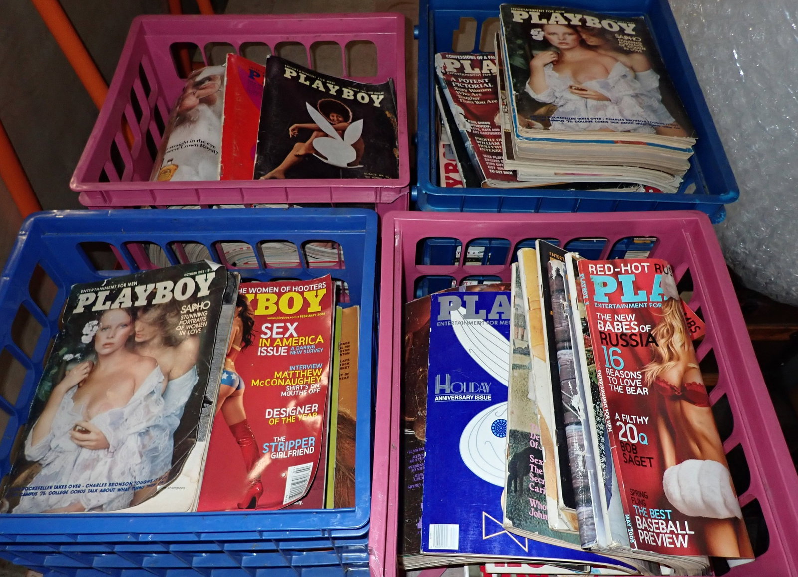 4 Crates of Playboy Magazines: No in house shipping !