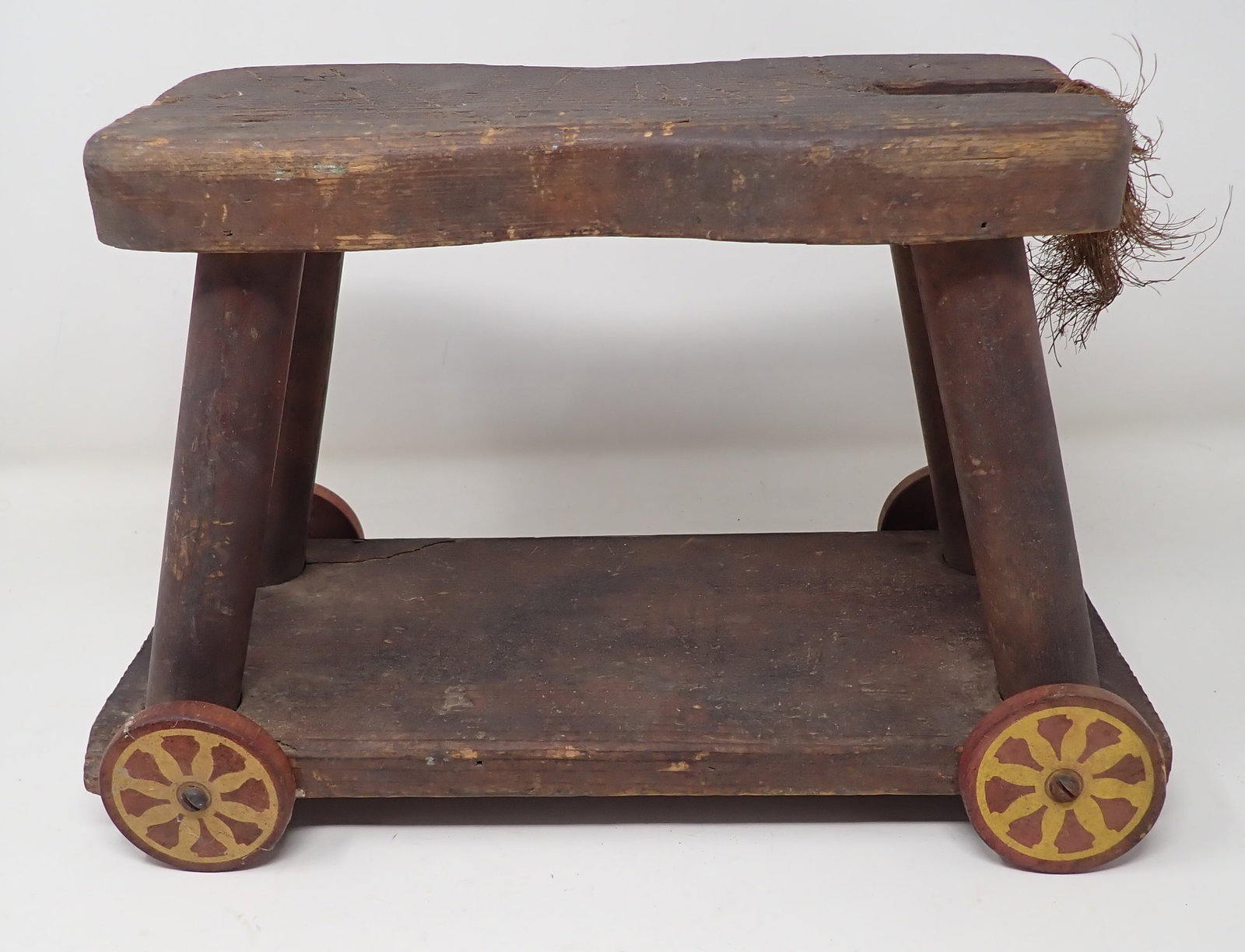 Part of a Childs Ride on Wooden Toy: Approx 6 1/2" x 13" x 8 3/4" tall.