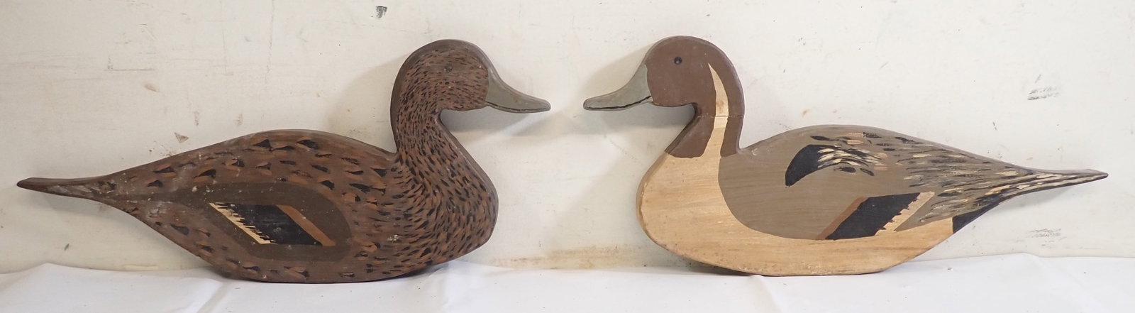 Painted Duck Decoys: Apprx 20" long and 9 1/4" tall