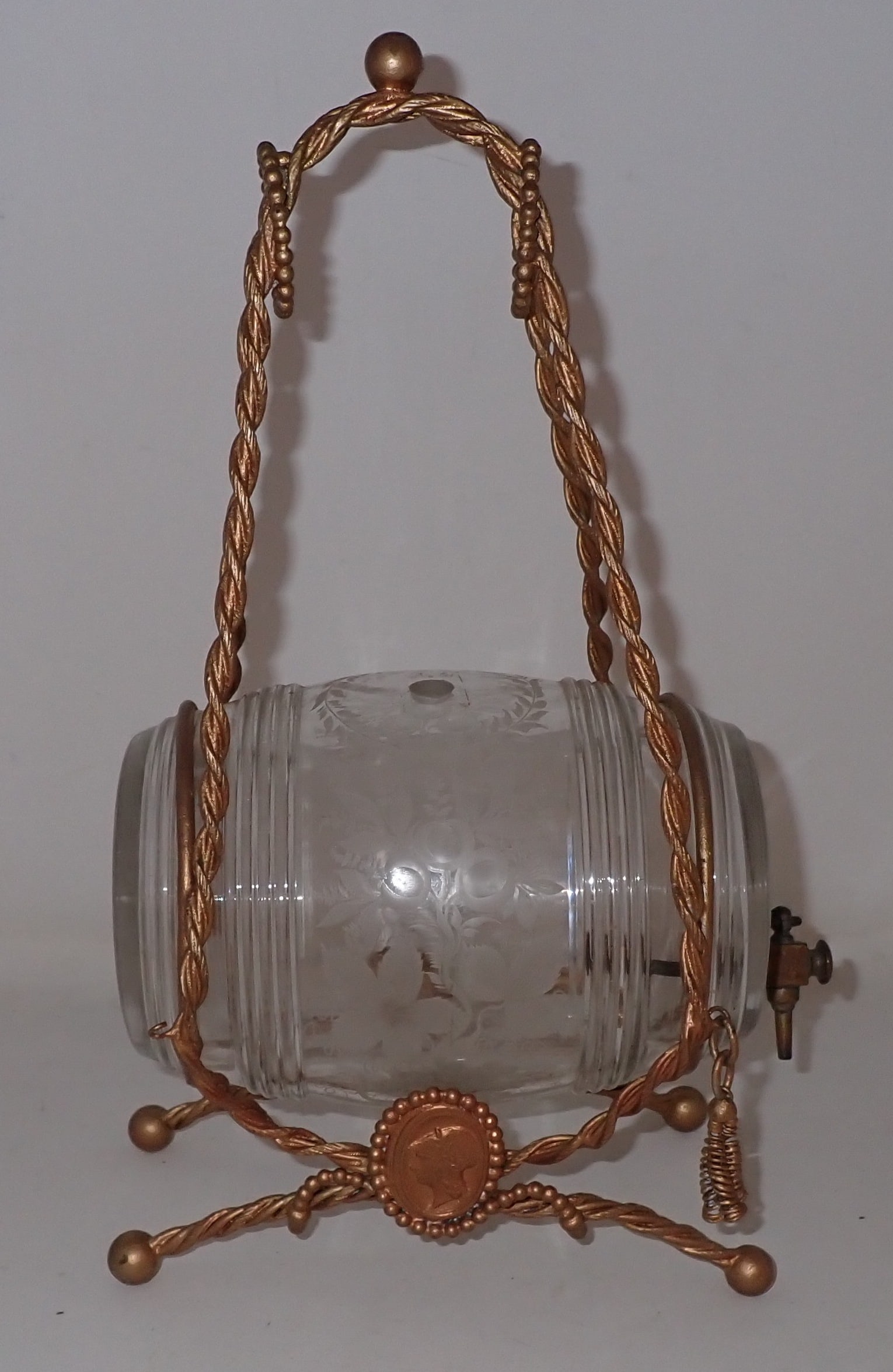 Etched French Napolean III Decanter (1 of 5)