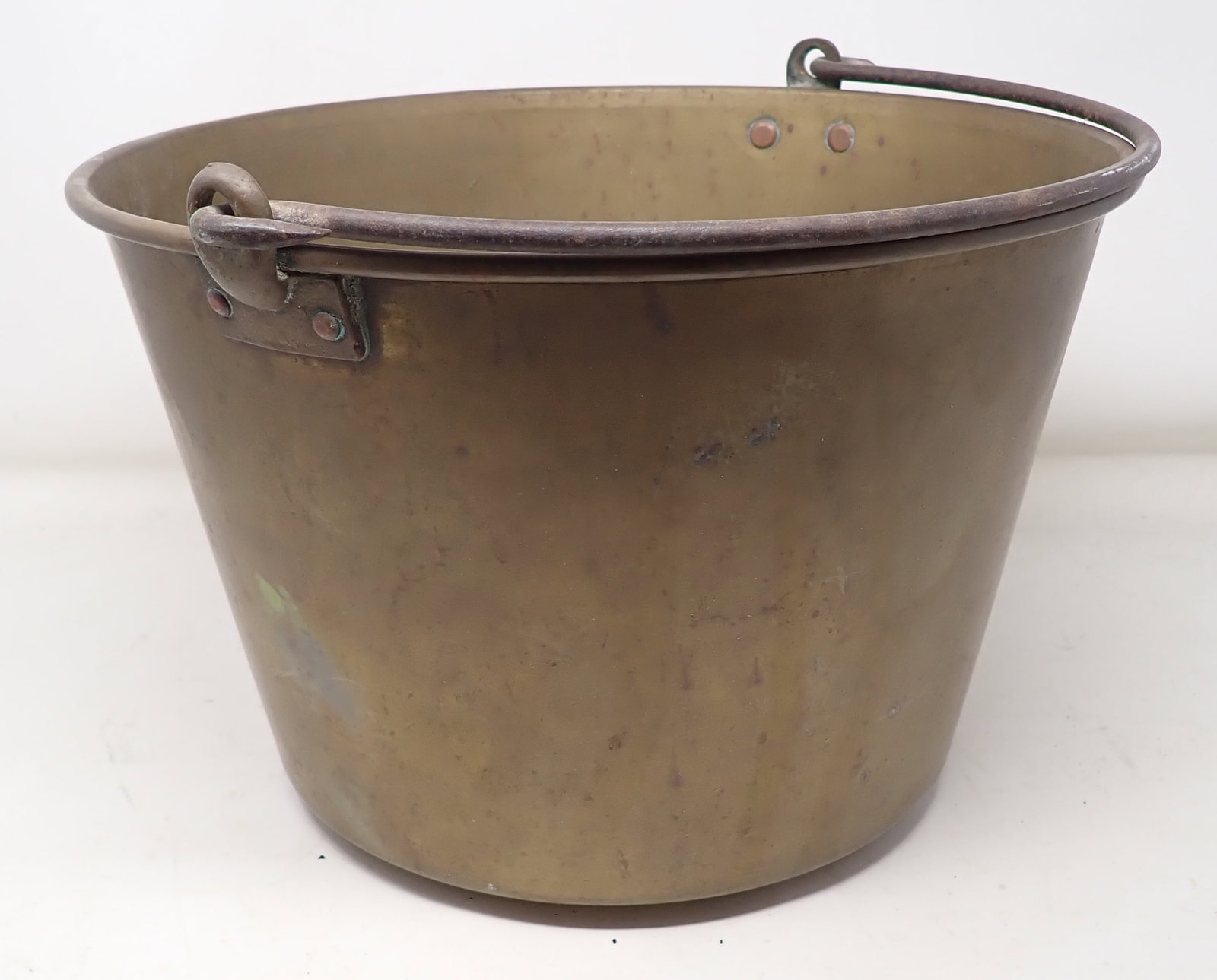 Brass Pail: Approx 12 1/2" in diameter and 8 1/2" tall
