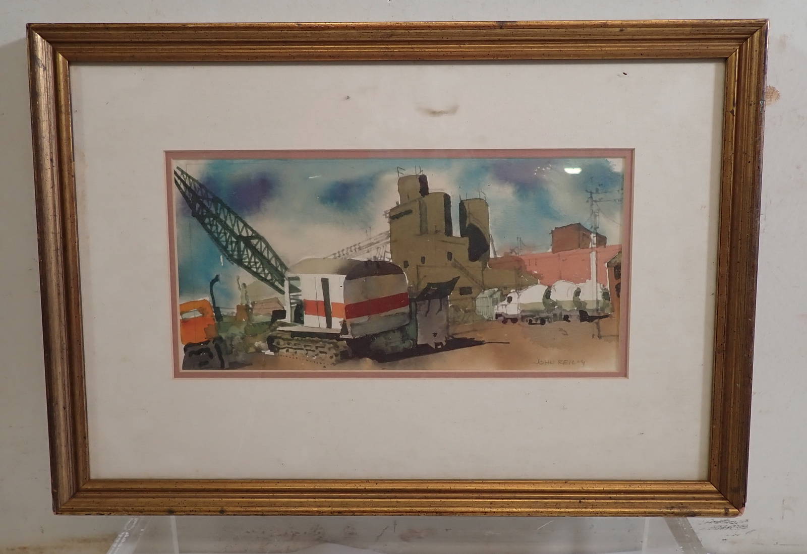 John Reilly Brooklyn Ny Construction Site Watercolor Auction
